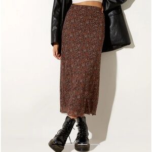Motel Rocks Floral Midi Skirt - Brown size S